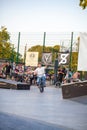 BMX riders makes tricks during Festival ofÃÂ rider cultures `Complit` 2020,ÃÂ Ukraine, Kharkov, Urban Park, 27.06.2020